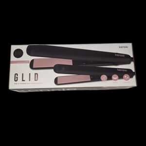 Kensie 2 Pack Flatirons Full Size 1/2" Mini 1" Black Straighteners
